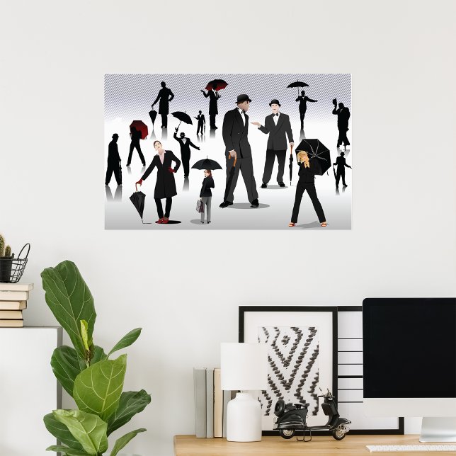 People With Umbrellas Poster (Creator Uploaded)