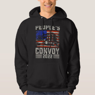 People's Convoy 2022 Support Truckers American Fla Hoodie