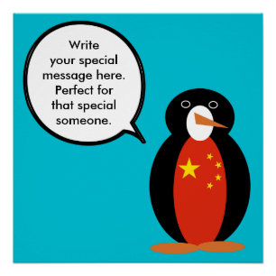 People's Republic China Ms. Penguin Personalised  Poster