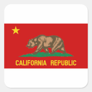 People's Republic of California Red Communist Flag Square Sticker