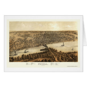Peoria, IL Panoramic Map - 1867