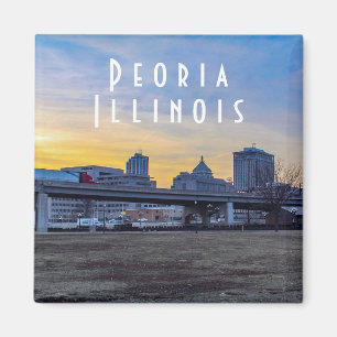 Peoria Illinois at Sunset Magnet