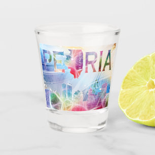 Peoria, Illinois - Colourful Design Shot Glass