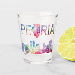 Peoria, Illinois II - Colourful Design Shot Glass