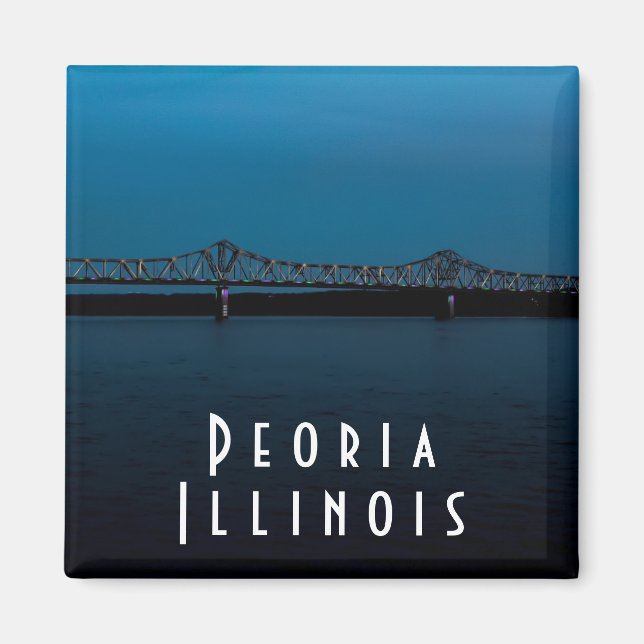 Peoria Illinois River at Sunset Magnet (Front)
