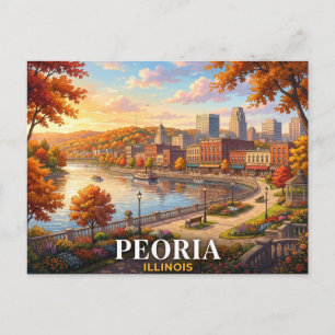 Peoria Illinois Travel Postcard