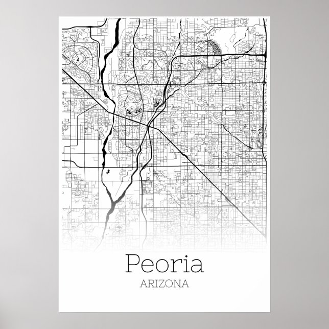 Peoria Map - Arizona - City Map Poster (Front)