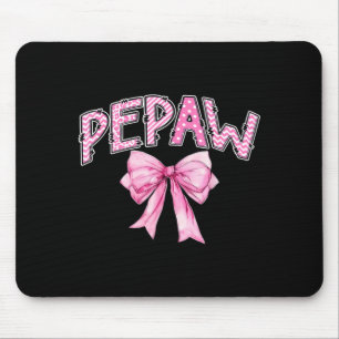 Pepaw birthday girl matching coquette pink bow  mouse pad