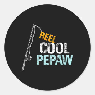 Pepaw Gift From Granddaughter Grandson Reel Cool P Classic Round Sticker