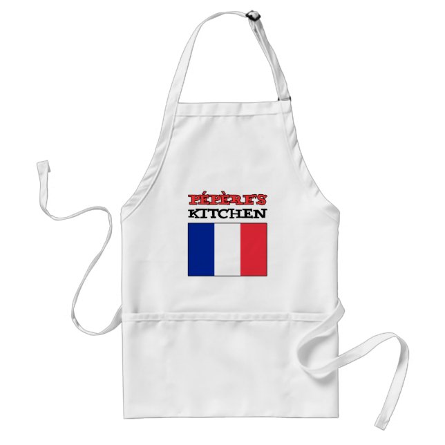 Pepere's Kitchen With Flag Of France Standard Apron (Front)