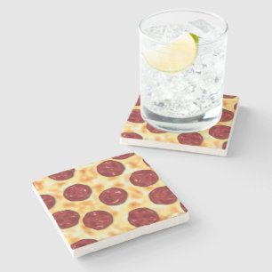 Peperoni Pizza vector art  Stone Coaster