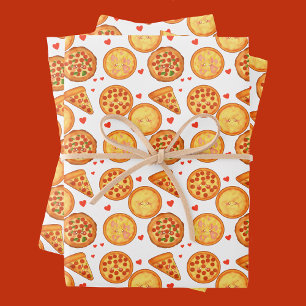 Peperroni ,Cheese And Margherita Pizza Wrapping Paper Sheet
