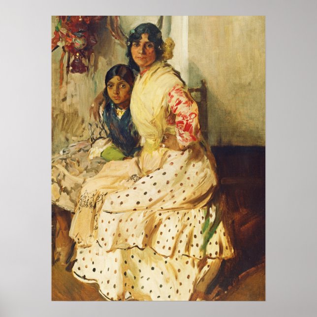 Pepilla and her Daughter, Joaquín Sorolla  Poster (Front)