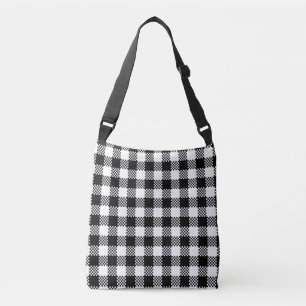 Pepita Squares pattern black & white + your ideas Crossbody Bag