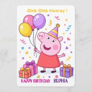 Peppa Pig Birthday Card for Kids   Personalised