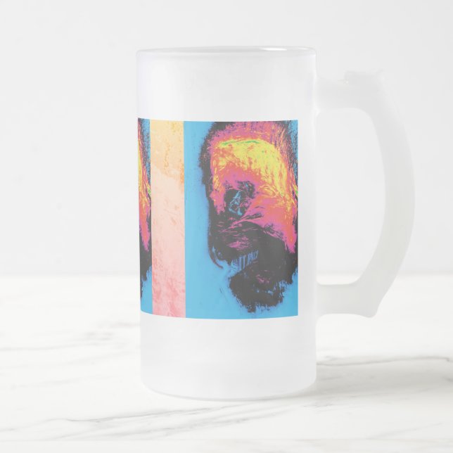 pepper and plastic silenced frosted glass beer mug (Right)