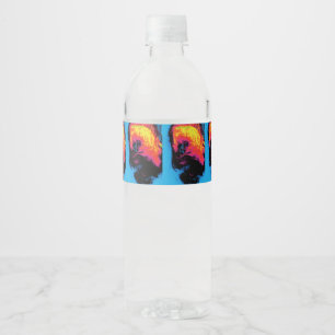 pepper and plastic silenced water bottle label
