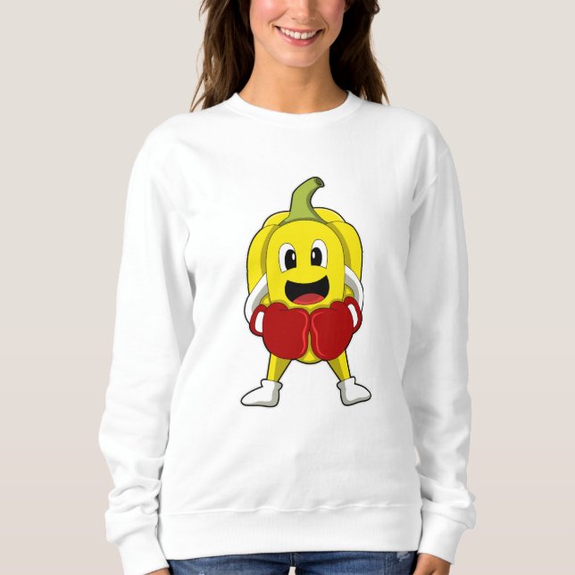 Pepper as Boxer with Boxing gloves Sweatshirt (Front)