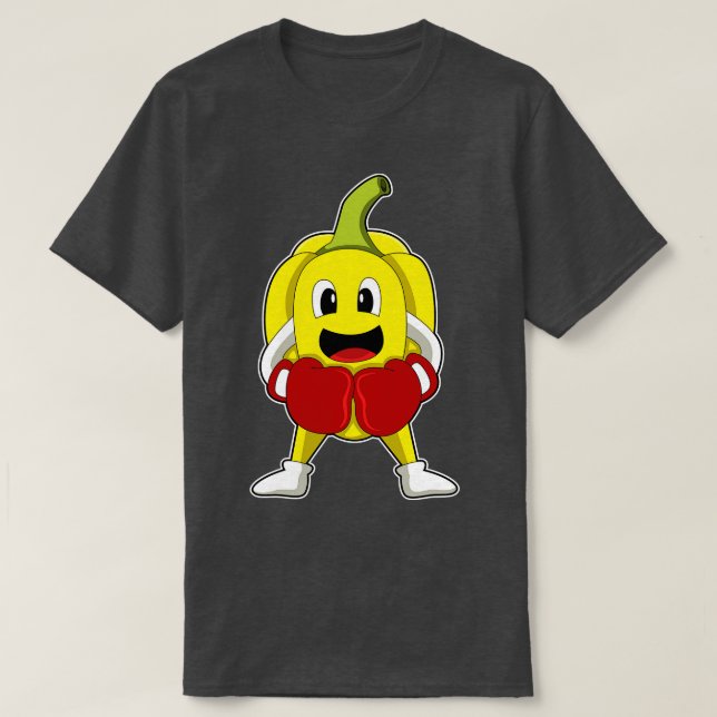 Pepper as Boxer with Boxing gloves T-Shirt (Design Front)