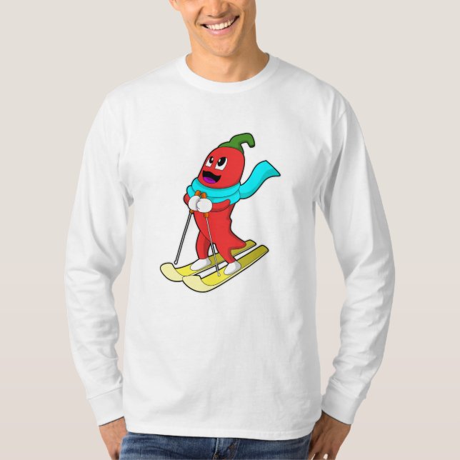 Pepper as Skier with Ski T-Shirt (Front)