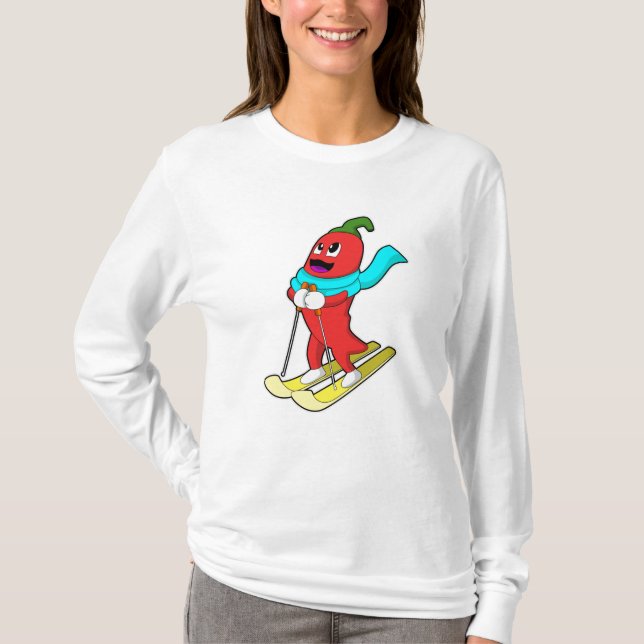 Pepper as Skier with Ski T-Shirt (Front)