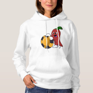 Pepper at Poker with Poker chips Hoodie