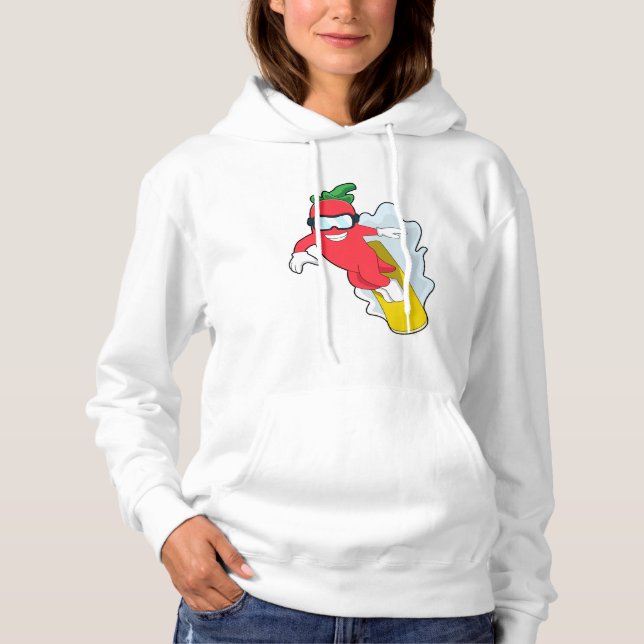 Pepper at Snowboarding with Snowboard Hoodie (Front)