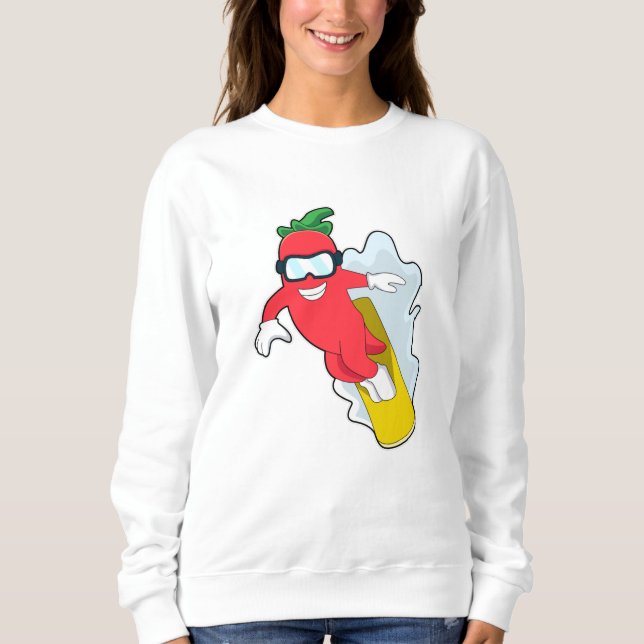 Pepper at Snowboarding with Snowboard Sweatshirt (Front)