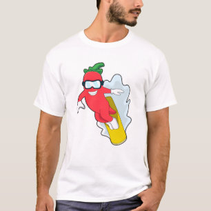 Pepper at Snowboarding with Snowboard T-Shirt