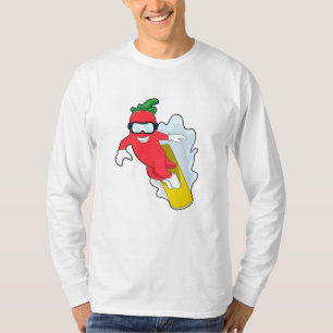 Pepper at Snowboarding with Snowboard T-Shirt