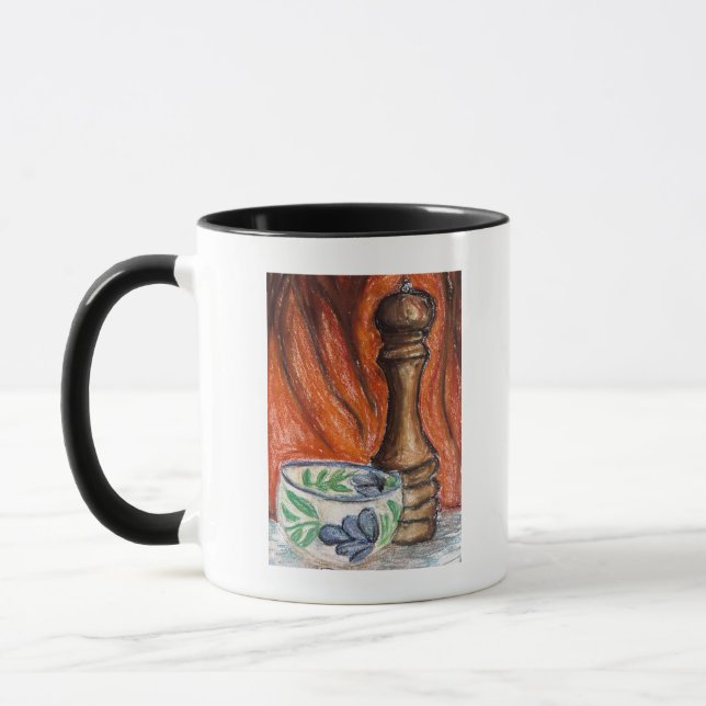 Pepper Grinder and Tuscan Bowl Mug (Left)