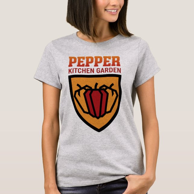 Pepper Kitchen Garden Hot Sauce Lover Graphic T-Shirt (Front)