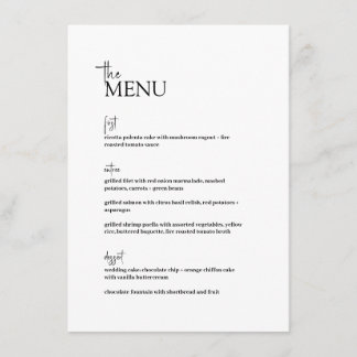 Pepper • Modern Minimalist Wedding • Black & White Menu