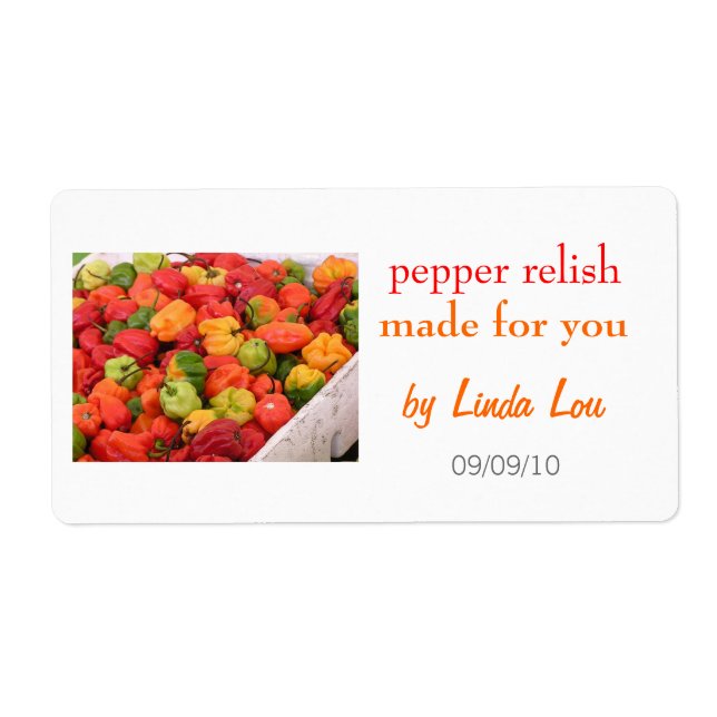 Pepper Relish Preserves Label 2 (Front)