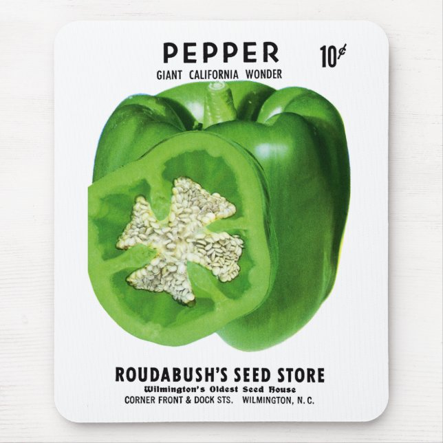 Pepper Seed Packet Label Mouse Pad (Front)