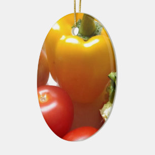 Pepper Tomatoes Vegetables Lettuce Healthy Food Ceramic Tree Decoration