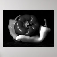 Pepper Trio Close Up Black and White Photography