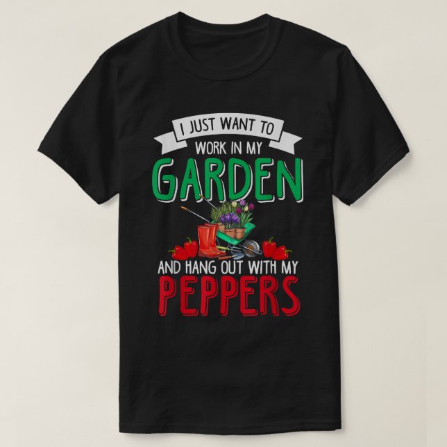 Pepper Vegan Gardening Garden Gardener Plant Veget T-Shirt (Design Front)