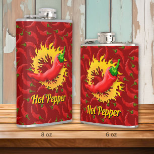 Pepper with Flame Hip Flask