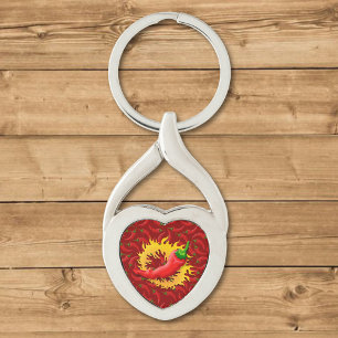 Pepper with flame key ring