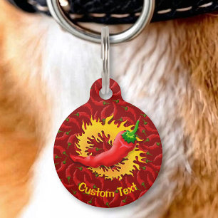 Pepper with Flame Pet Tag