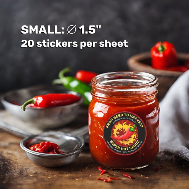 Pepper with Flame Round Sticker (Creator Uploaded)