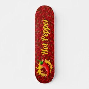 Pepper with Flame Skateboard Deck
