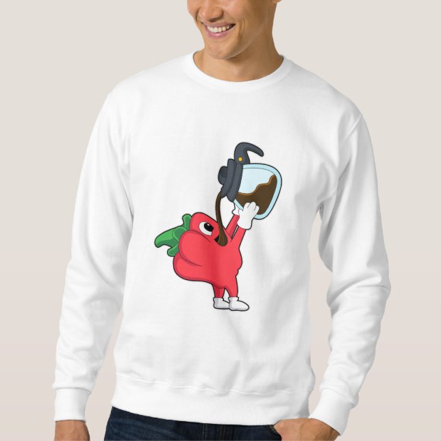 Pepper with Pot of Coffee Sweatshirt (Front)