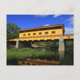 Pepperell MA New Covered Bridge River View Postcard