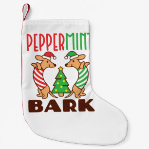 Peppermint Bark Cute Christmas Dachshund Doxie Small Christmas Stocking