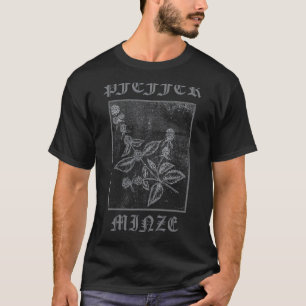 Peppermint Black Metal Style Vegetarian Vegan Herb T-Shirt