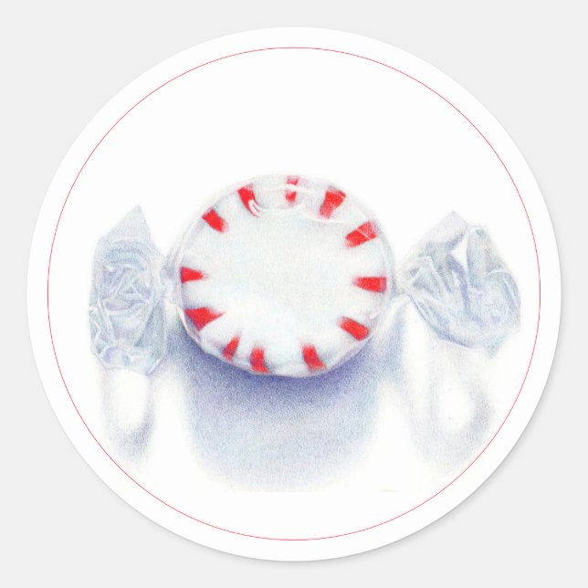 PEPPERMINT CANDY 3" Round Stickers  (Front)