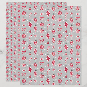 Peppermint Candy Baubles Scrapbook Paper