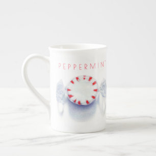 PEPPERMINT CANDY Bone China Mug + Text